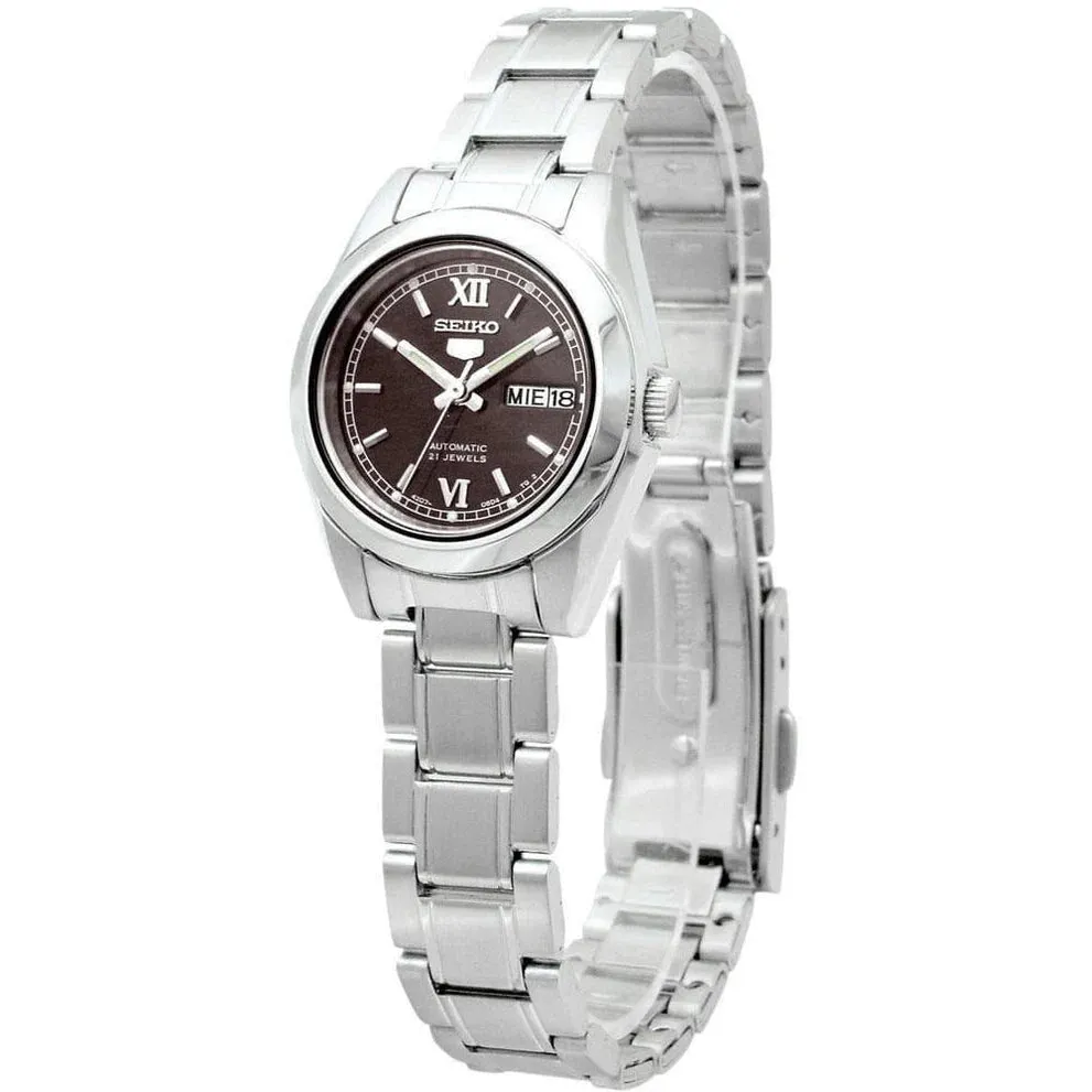 SEIKO SYMK25K1 Automatic Brown Dial Silver Stainless Steel Watch For Women