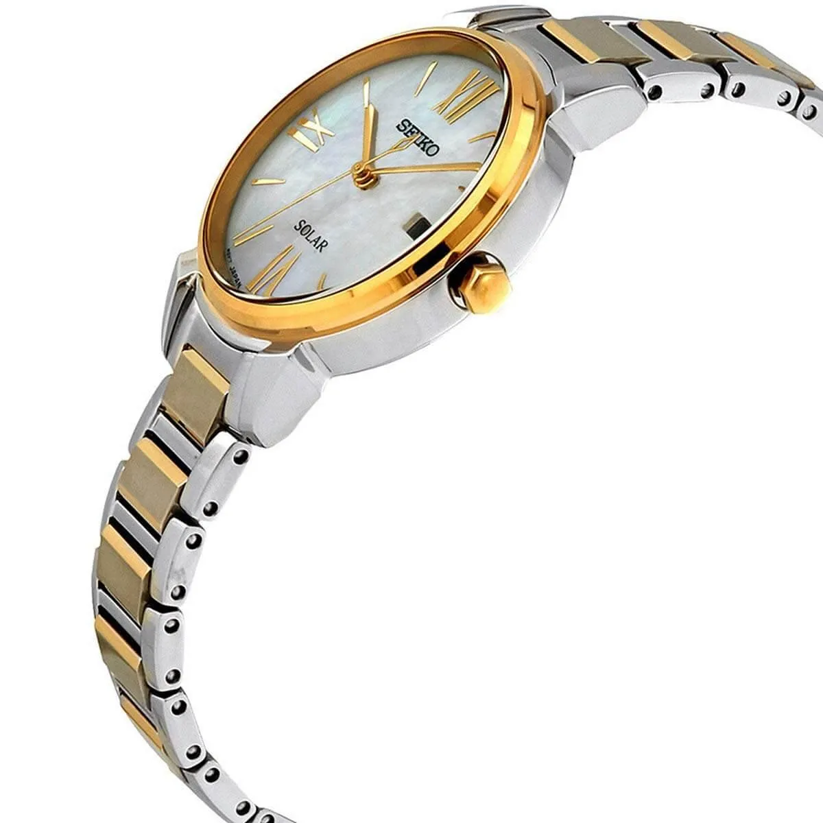 Seiko Women's Watch - Solar Mother of Pearl Dial Stainless Steel Bracelet | SUT324P1