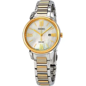 Seiko Women's Watch - Solar Mother of Pearl Dial Stainless Steel Bracelet | SUT324P1
