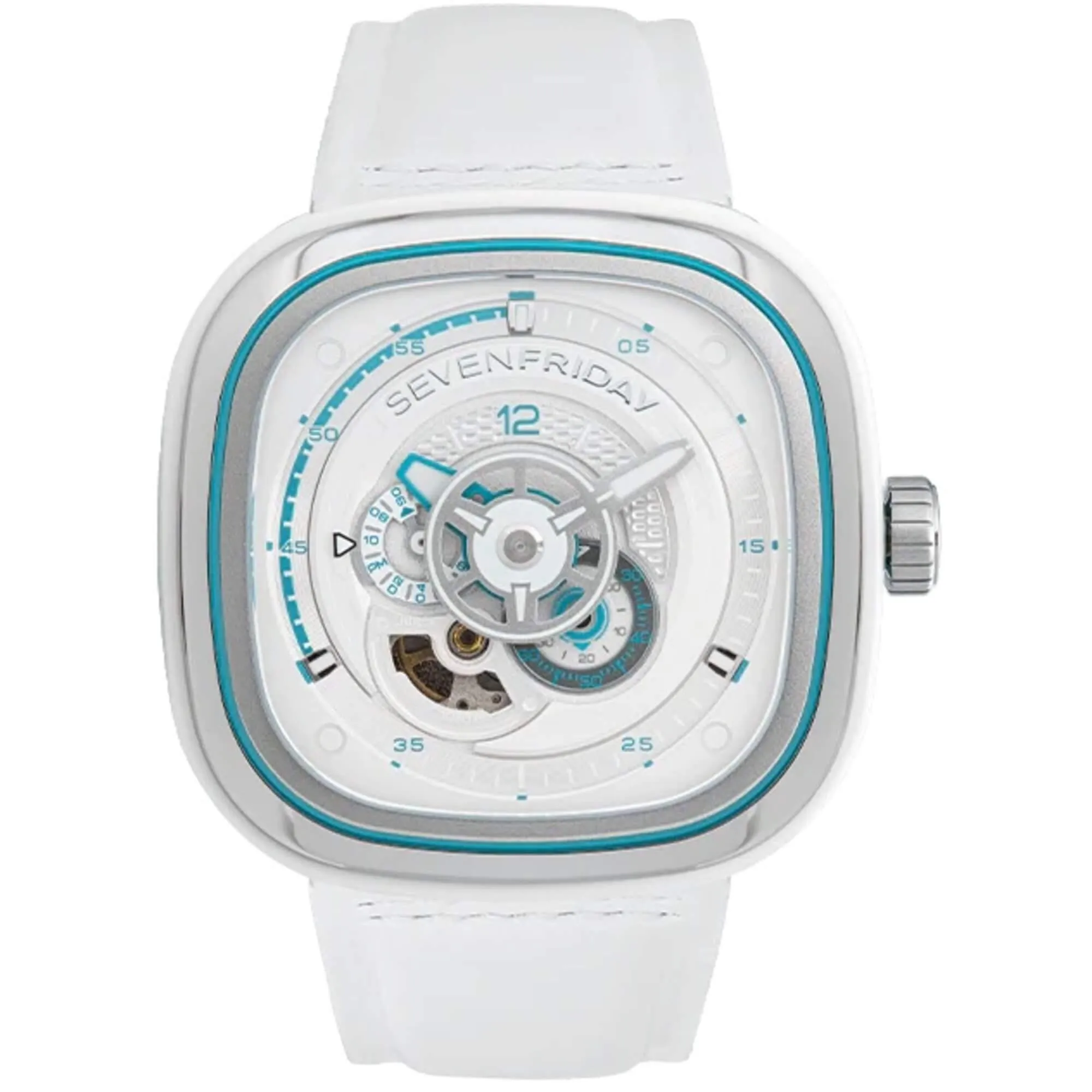 SevenFriday Men's Watch - P-Series Beach Club White and Blue Dial Strap | P3C-10