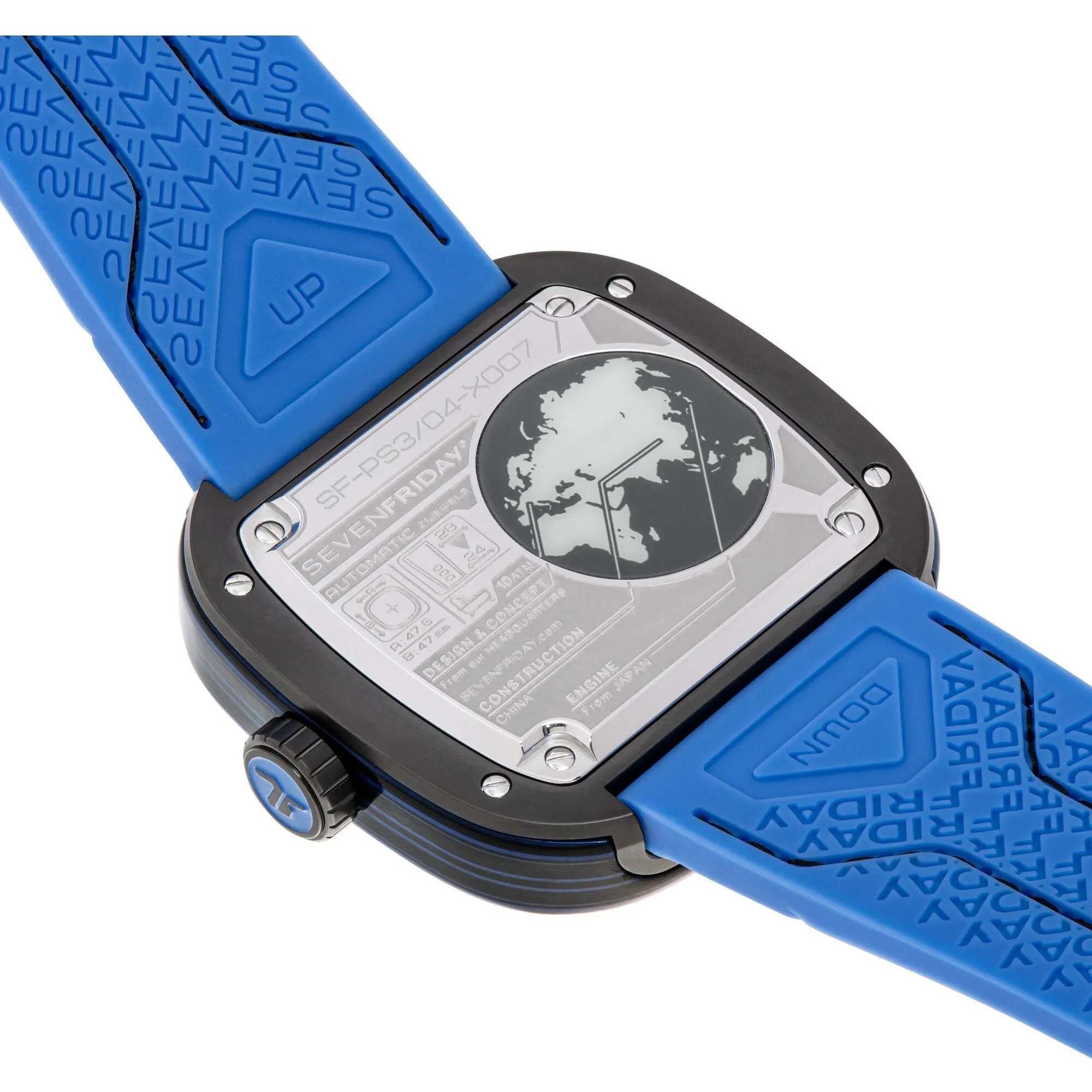 SevenFriday Men's Watch - PS Series CCB Semi-Skeleton Dial Silicone Strap | PS3-04