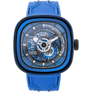 SevenFriday Men's Watch - PS Series CCB Semi-Skeleton Dial Silicone Strap | PS3-04
