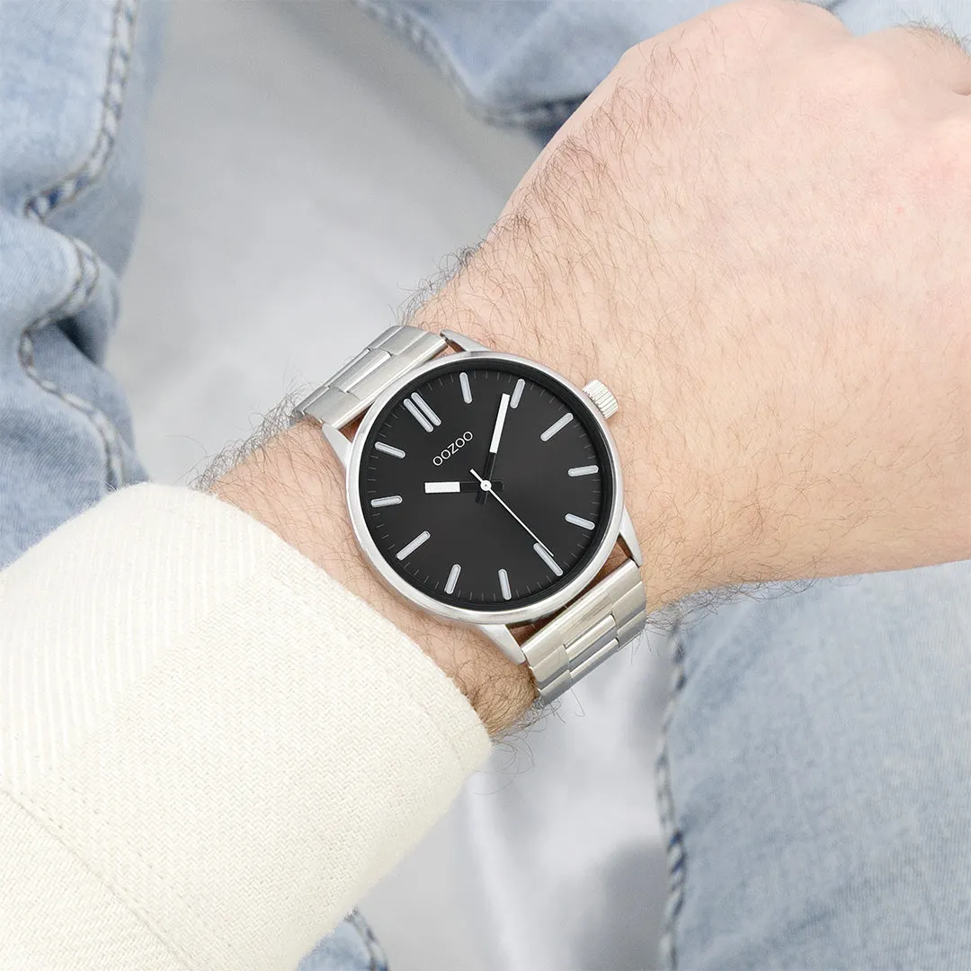 Silver coloured OOZOO watch with stainless steel bracelet - C11514