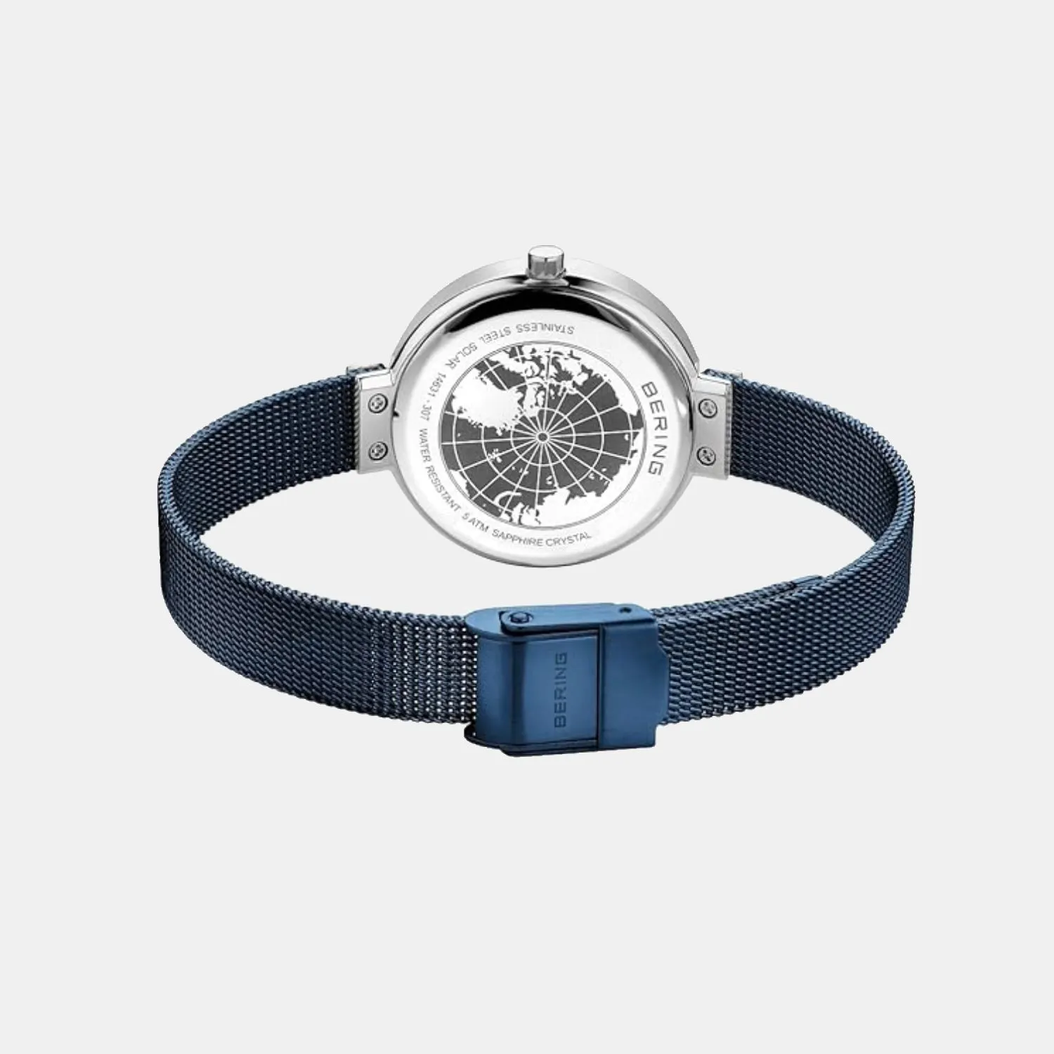 Solar Women Quartz Blue Dial Analog Stainless Steel Watch 14631-307