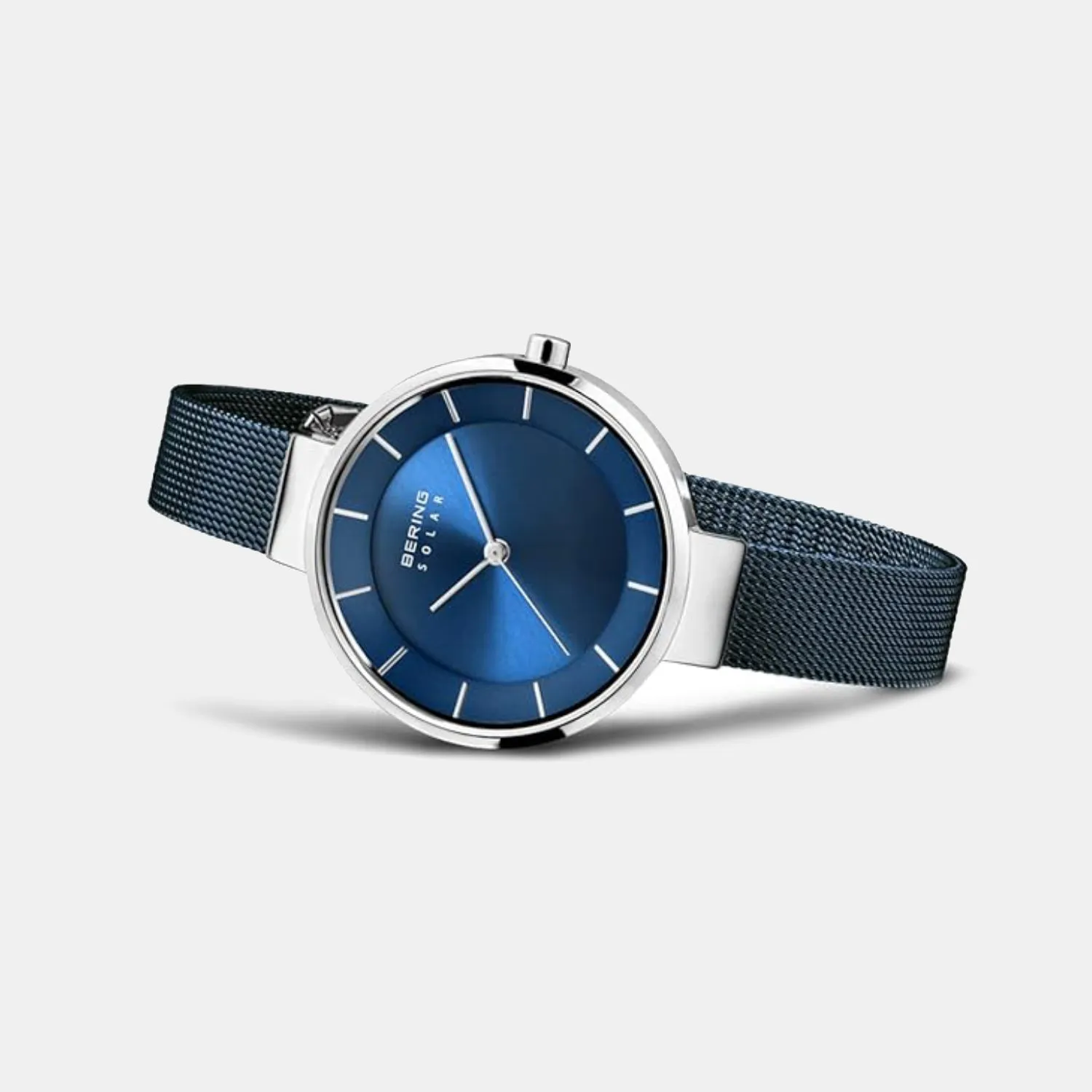 Solar Women Quartz Blue Dial Analog Stainless Steel Watch 14631-307