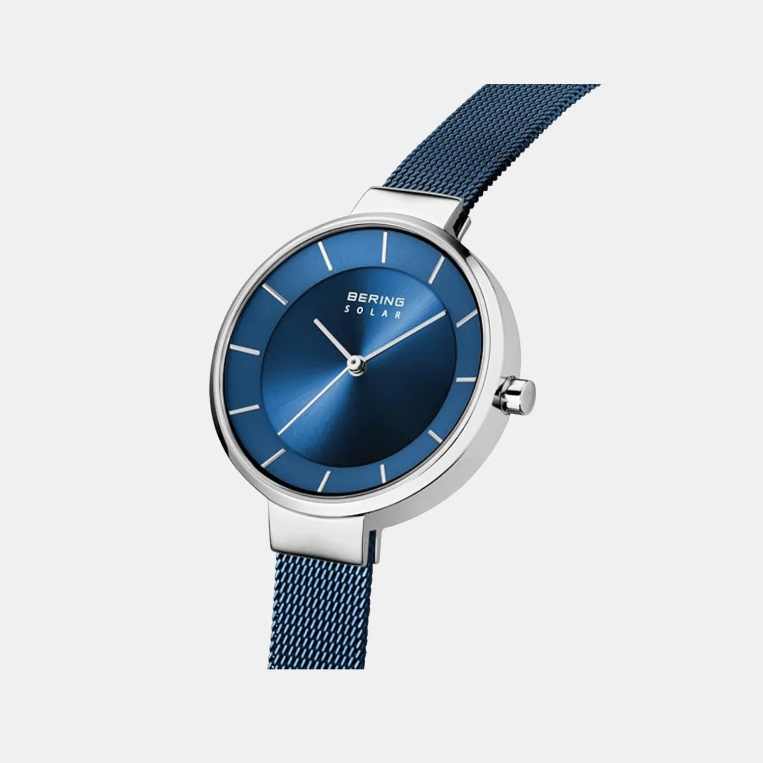 Solar Women Quartz Blue Dial Analog Stainless Steel Watch 14631-307
