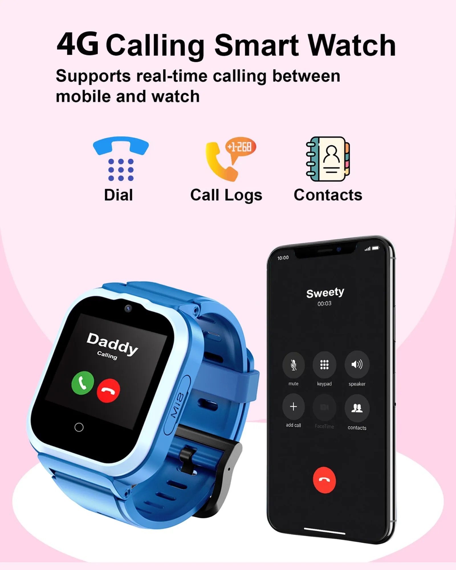 Spiky 4G Cyclops 4g Voice Calling Kids Smartwatch