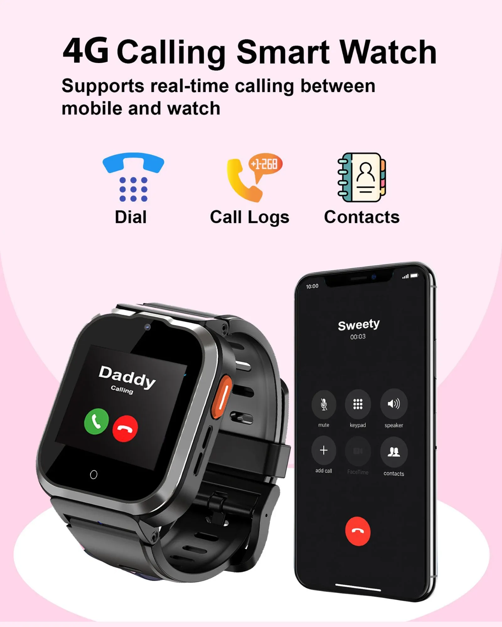 Spiky 4G Cyclops 4g Voice Calling Kids Smartwatch