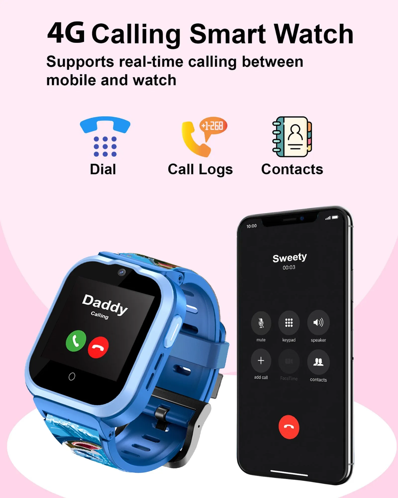 Spiky 4G Cyclops 4g Voice Calling Kids Smartwatch
