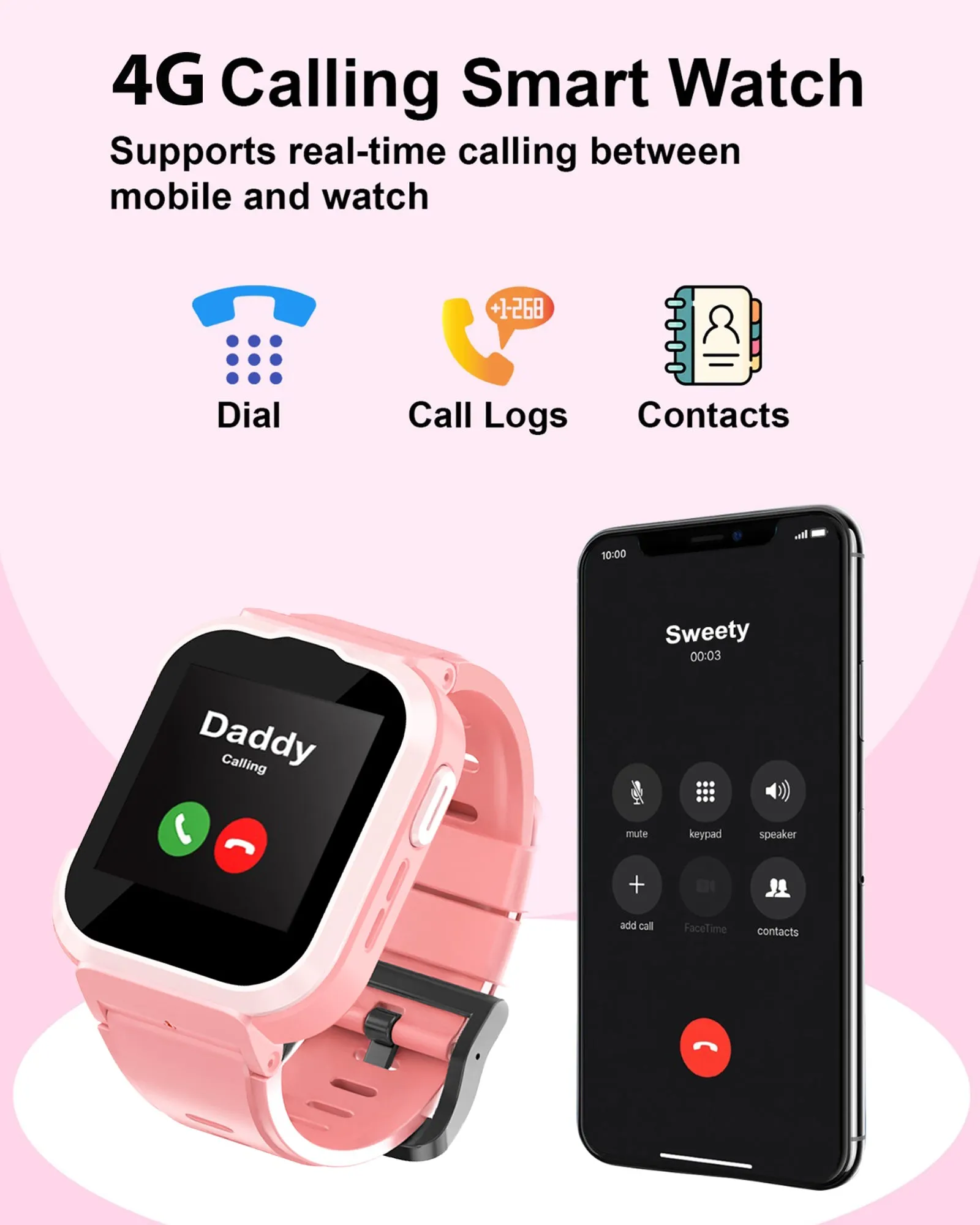 Spiky 4G Cyclops 4g Voice Calling Kids Smartwatch