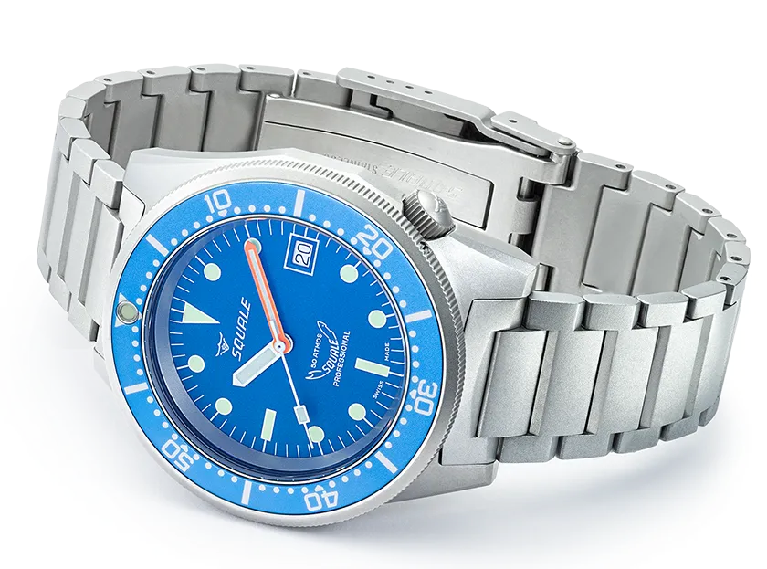 Squale 1521 Blue Blasted Bracelet Watch