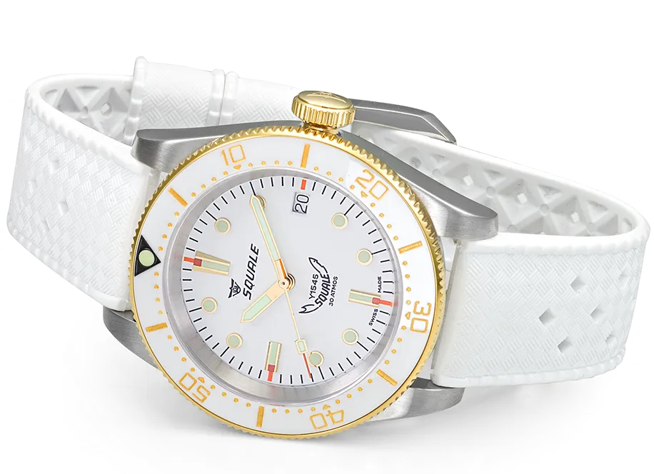 Squale 1545 White Rubber Watch