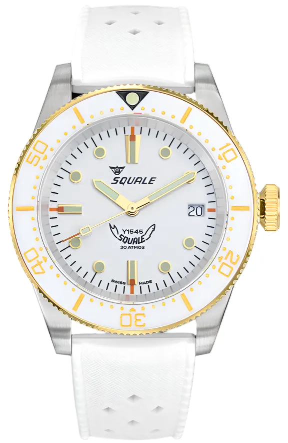 Squale 1545 White Rubber Watch