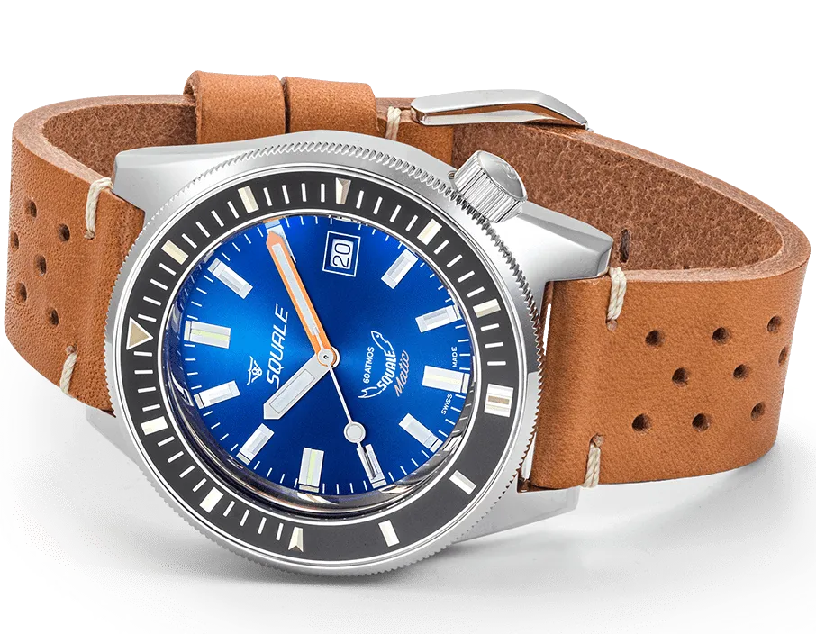 Squale Matic Dark Blue Leather Watch