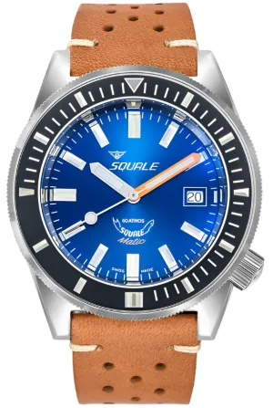 Squale Matic Dark Blue Leather Watch