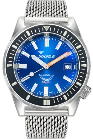 Squale Matic Dark Blue Mesh Watch