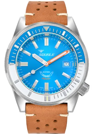 Squale Matic Light Blue Leather Watch