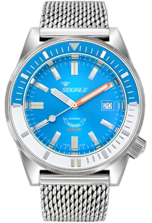 Squale Matic Light Blue Mesh Watch