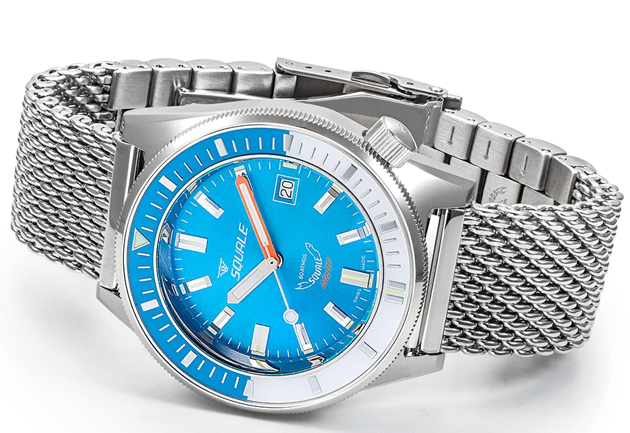 Squale Matic Light Blue Mesh Watch