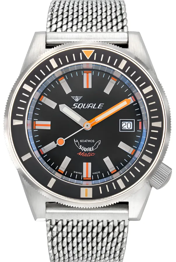 Squale Matic Satin Black Mesh Watch