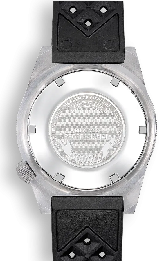 Squale Matic Satin Black Rubber Watch