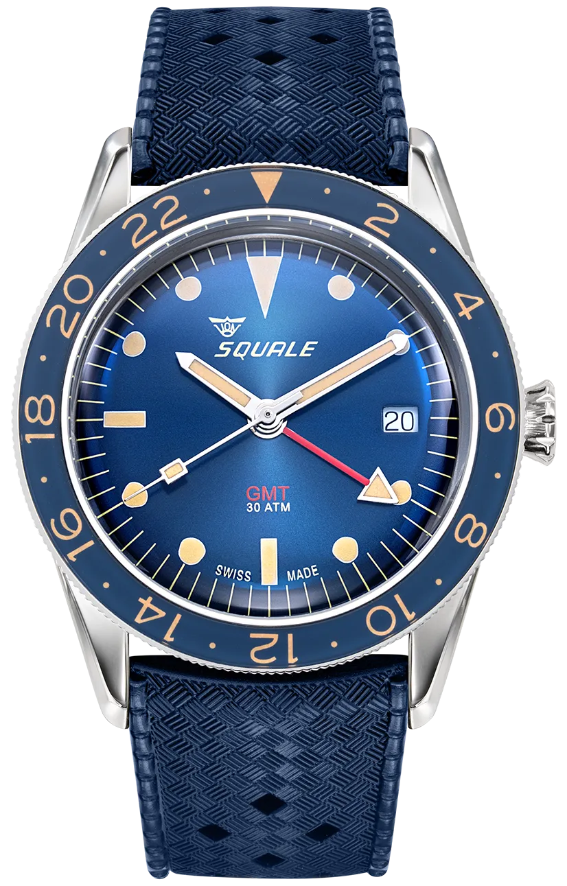 Squale SUB-39 GMT Blue Vintage Rubber Watch