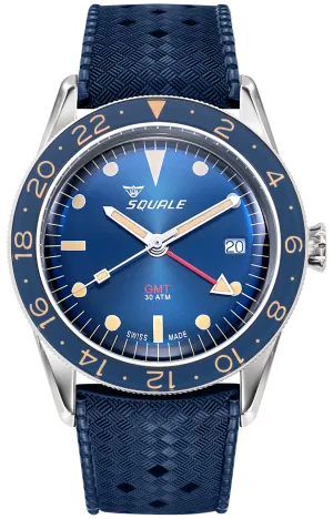 Squale SUB-39 GMT Blue Vintage Rubber Watch