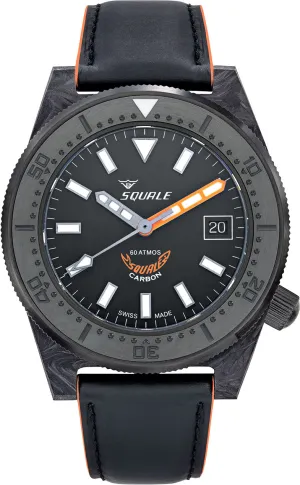 Squale T183 Orange Forged Carbon Leather Watch