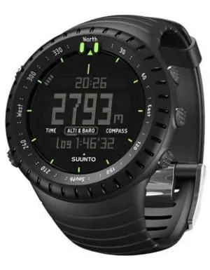 Suunto Core All Black Military Edition - Negative Display - Black Rubber Strap