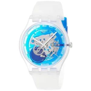 Swatch Unisex Strap Watch - The Swatch Vibe Blumazing Swiss White Silicone | SUOK129
