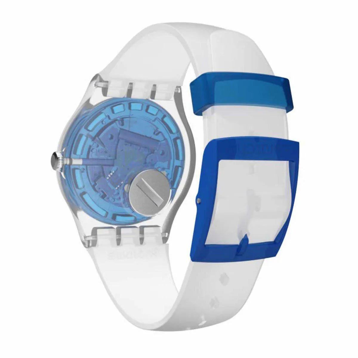 Swatch Unisex Strap Watch - The Swatch Vibe Blumazing Swiss White Silicone | SUOK129
