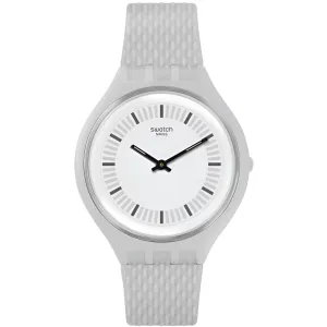 Swatch Unisex Watch - Skin Skinstructur Grey Dial Silicone Rubber Strap | SVUM102