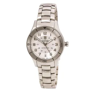 Swiss Army 241189 Women's Ambassador Clous De Paris Silver Dial Steel Bracelet Automatic Watch