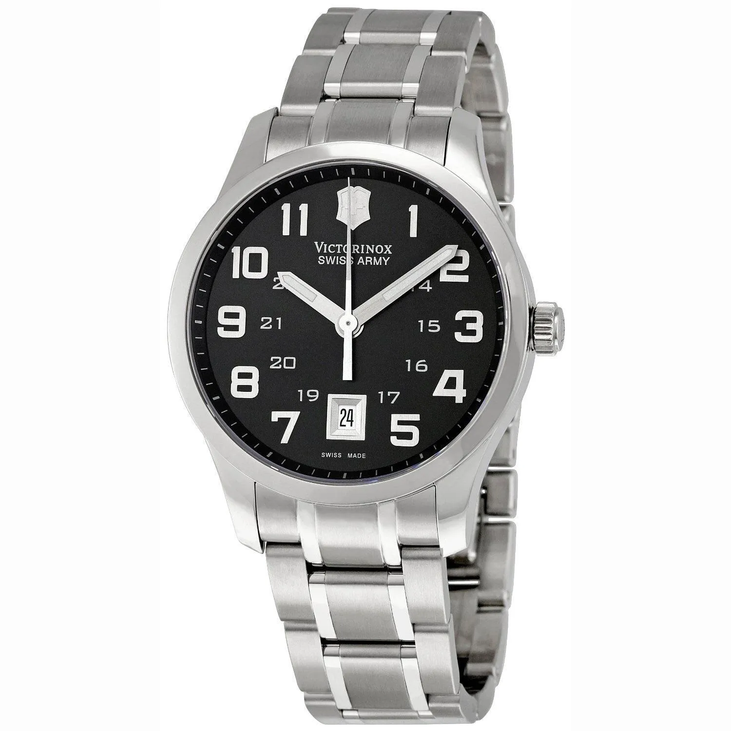 Swiss Army 241322 Men's Classic Alliance Swiss Stainless Steel Black Dial Watch