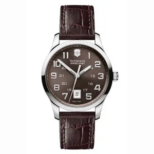 Swiss Army 241323 Men's Classic Alliance Swiss Brown Leather Strap Brown Dial Watch