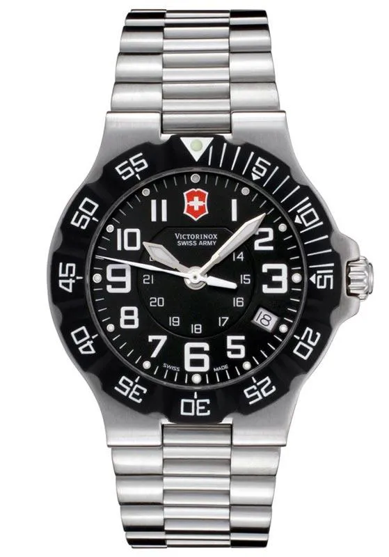 Swiss Army 241344 Men's Swiss Made Black Dial Stainless Steel Watch