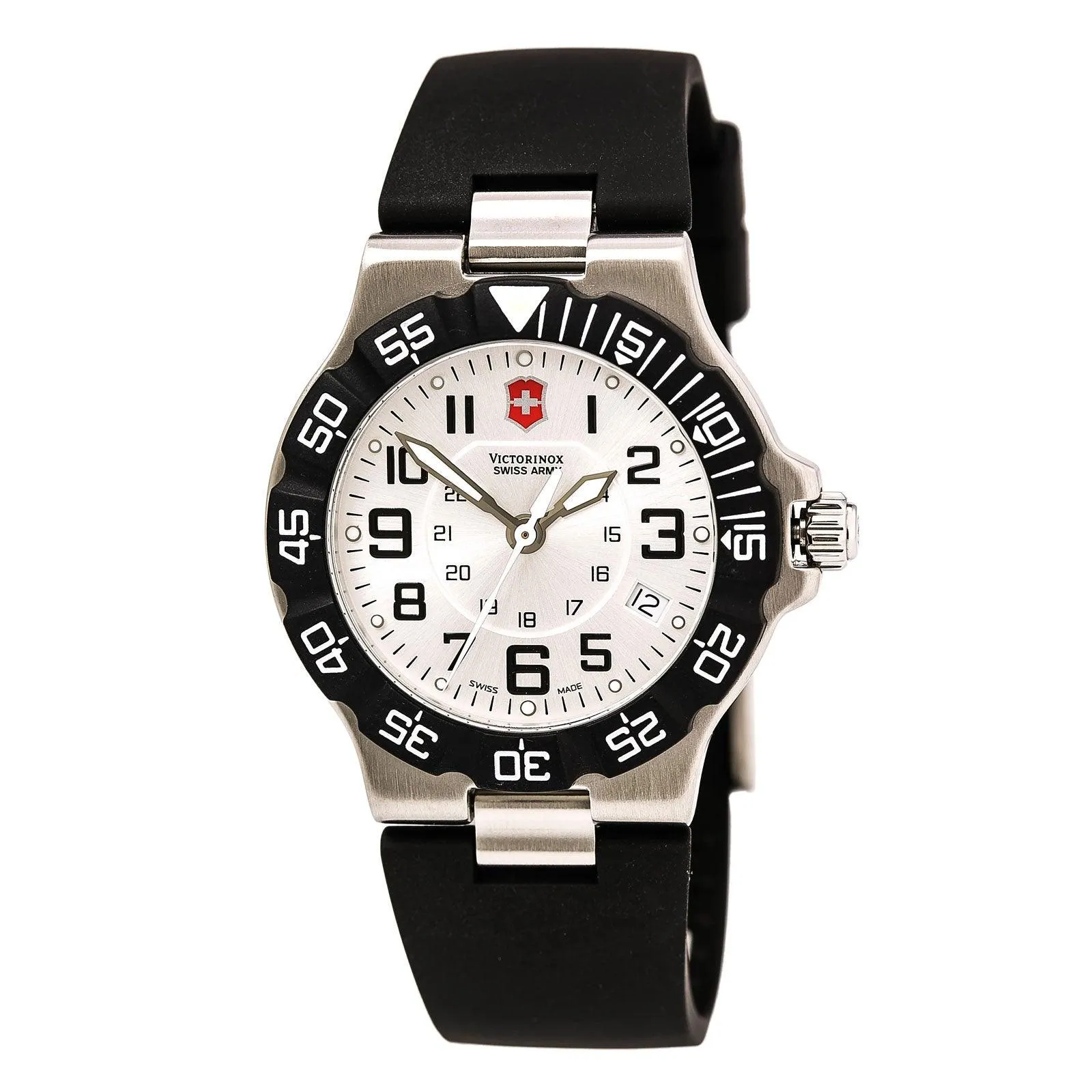 Swiss Army 241345 Men's Summit XLT Silver Dial Black Rubber Strap Watch
