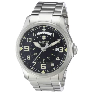 Swiss Army 241375 Men's Infantry Vintage Black Dial Steel Bracelet Automatic Watch