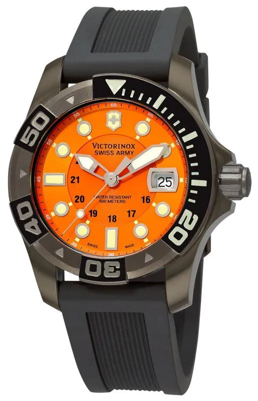 Swiss Army 241428 Men's PVD Plated Orange Dial Dive Watch