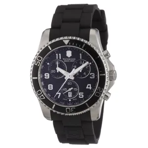 Swiss Army 241431 Men's Maverick Black Dial Black Rubber Strap Chronograph Watch