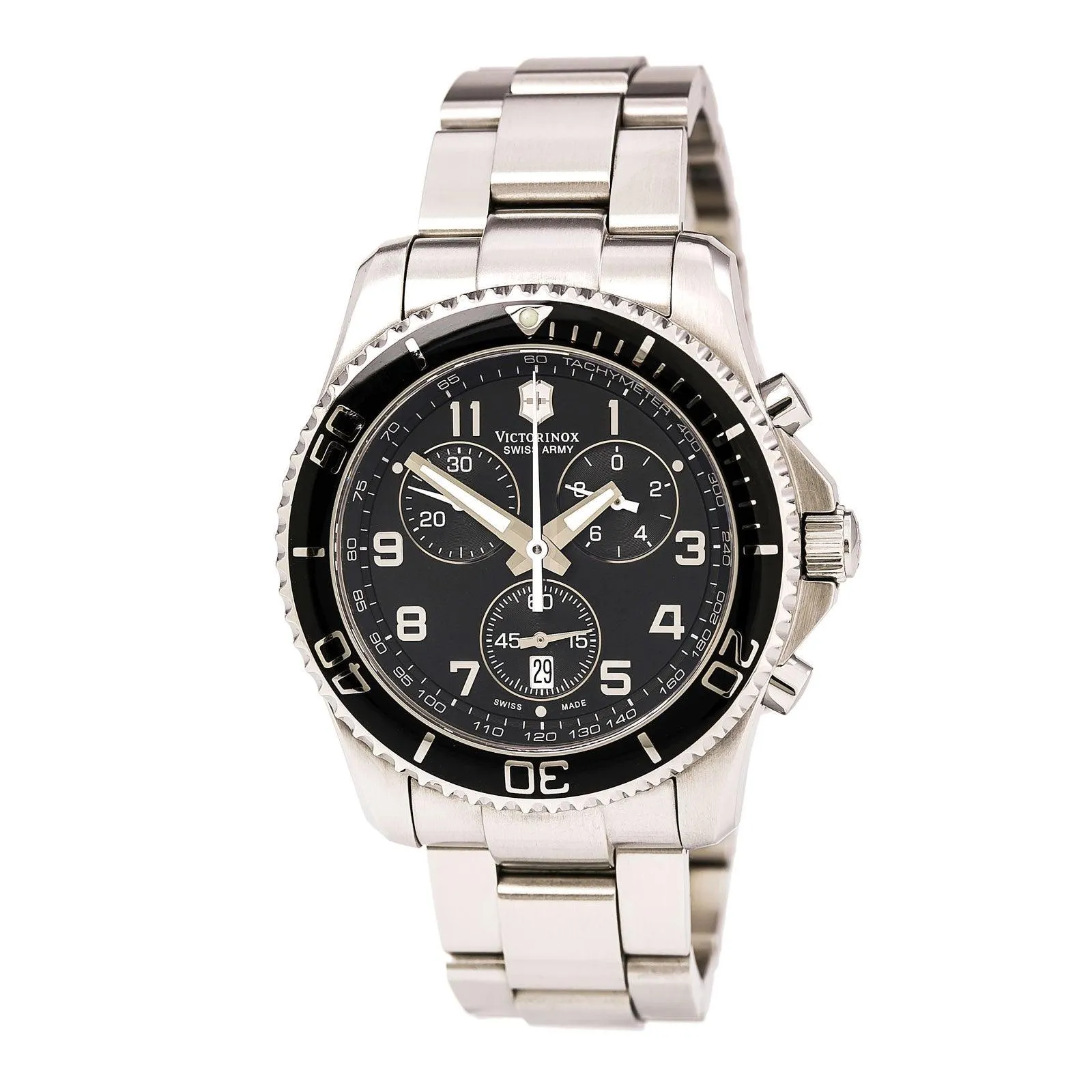 Swiss Army 241432 Men's Maverick Black Dial Stainless Steel Bracelet Chronograph Watch