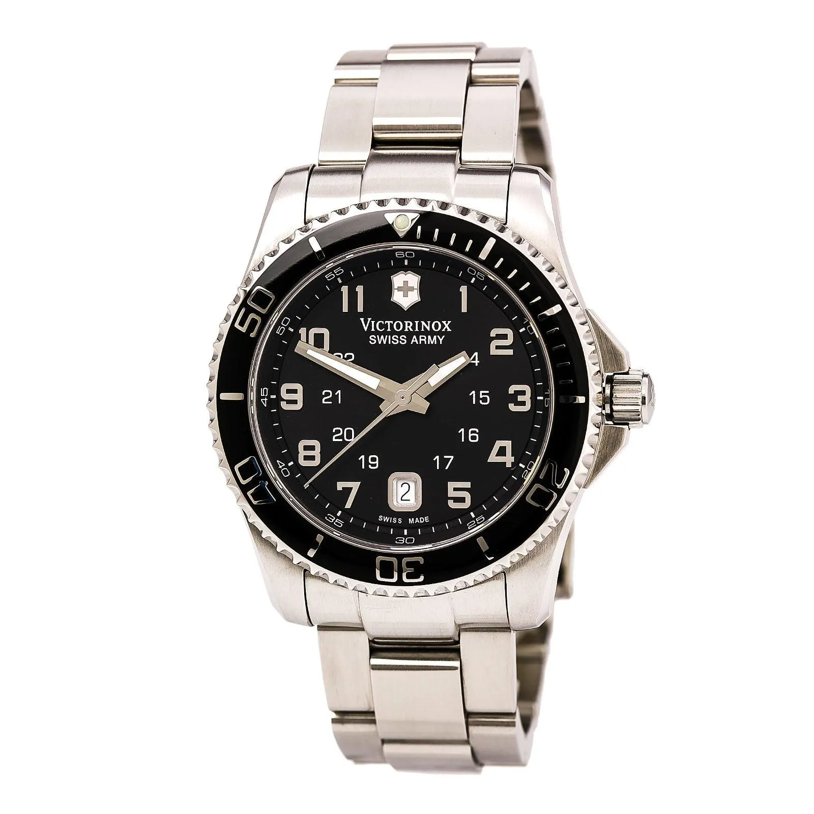 Swiss Army 241436 Men's Maverick Black Dial Stainless Steel Bracelet Watch