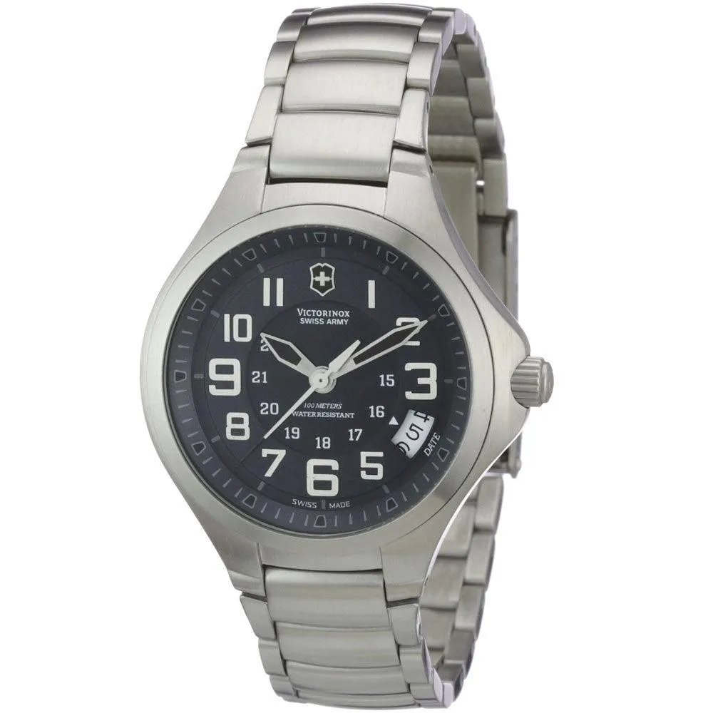 Swiss Army 241471 Women's Base Camp Swiss Black Date Dial Stainless Steel Bracelet Watch