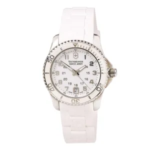 Swiss Army 241492 Women's Maverick Small White MOP Dial White Rubber Strap Watch