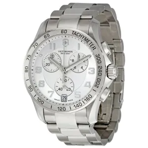 Swiss Army 241499 Men's Chrono Classic Silver Tone Dial Stainless Steel Bracelet Watch