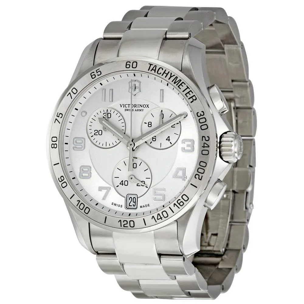 Swiss Army 241499 Men's Chrono Classic Silver Tone Dial Stainless Steel Bracelet Watch