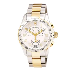 Swiss Army 241509 Men's Chrono Classic Silver Dial Two Tone Steel Bracelet Watch