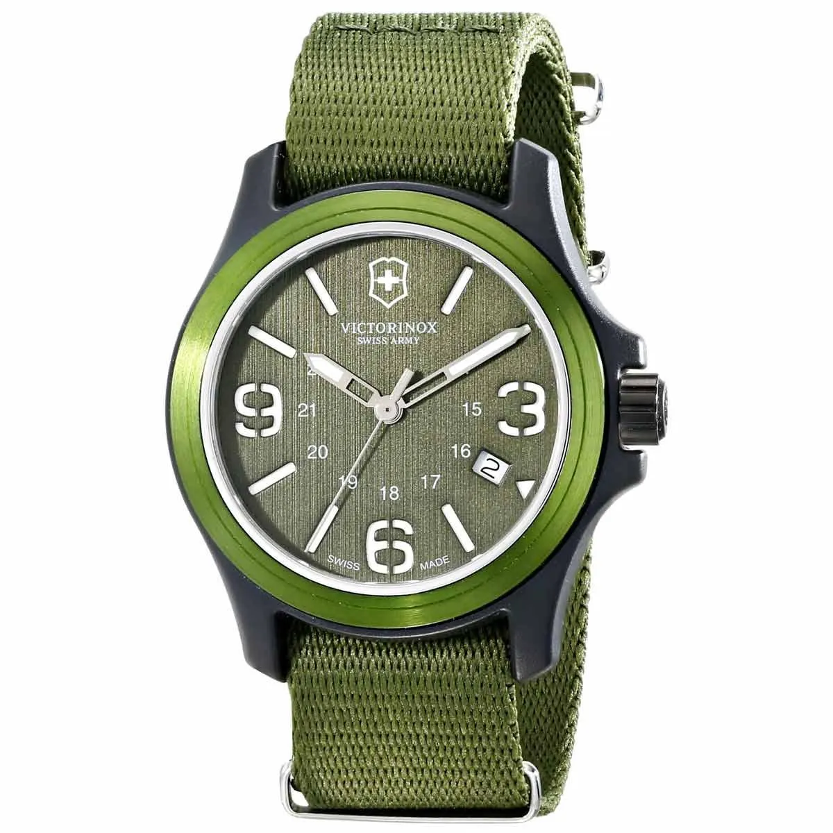 Swiss Army 241514 Men's Original Green Dial Green Nylon Strap Watch
