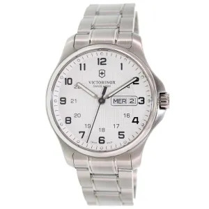 Swiss Army 241551 Men's Officer's Day Date White Dial Stainless Steel Bracelet Watch