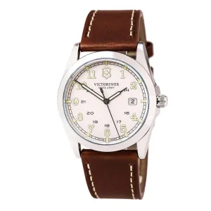 Swiss Army 241564 Men's Infantry White Dial Brown Leather Strap Watch